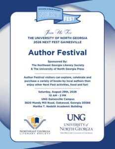 Author Festival Next Fest GVL Flyer Graphic for Author Visits Near University of North Georgia