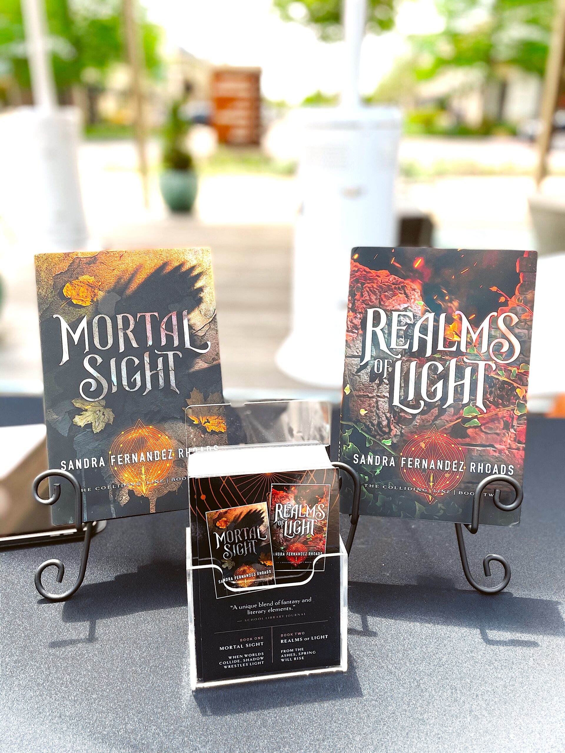 Book Signing Graphic for Colliding Line Series - Sandra Fernandez Rhoads Press Kit